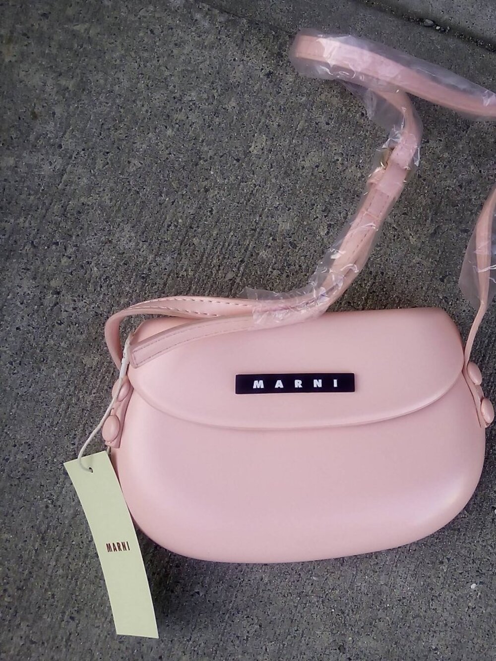 MARNI Kids' Smile Cross Body Bag In Pink